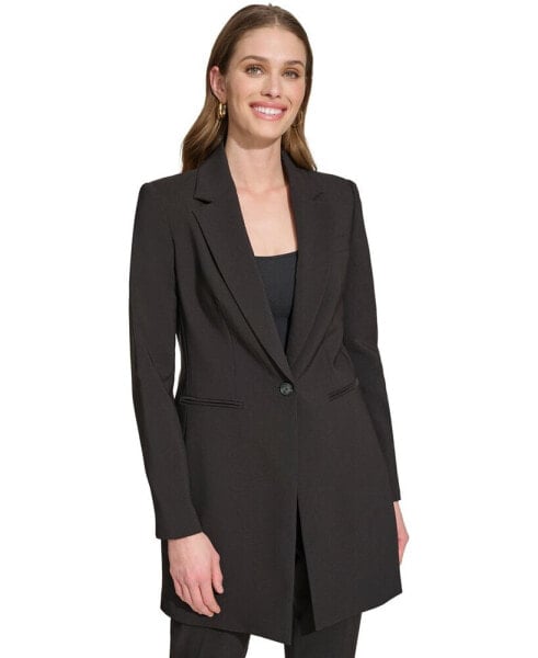 Women's Single-Button Long-Sleeve Blazer
