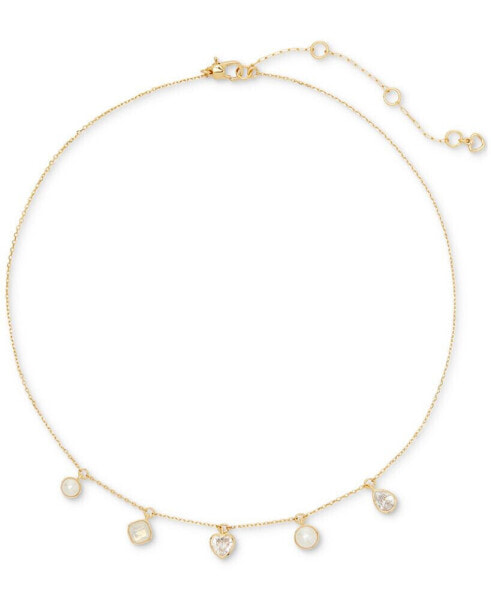 Bubbly Bezel Frontal Necklace, 16" + 3" extender