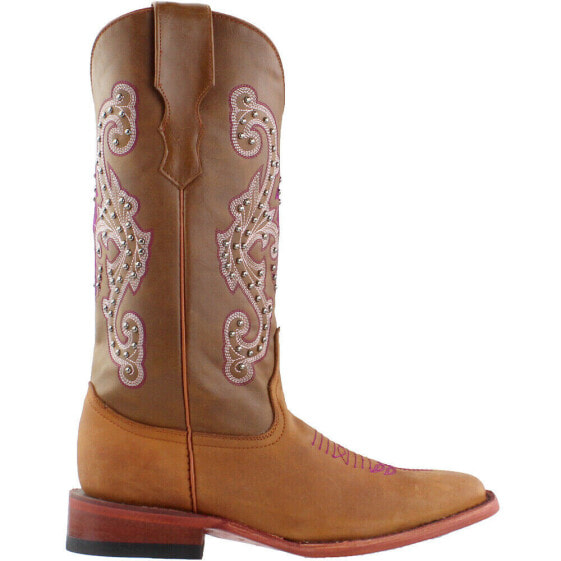 Ferrini Studded Embroidered Cowgirl Cowboy Womens Size 7 B Dress Boots 8299310