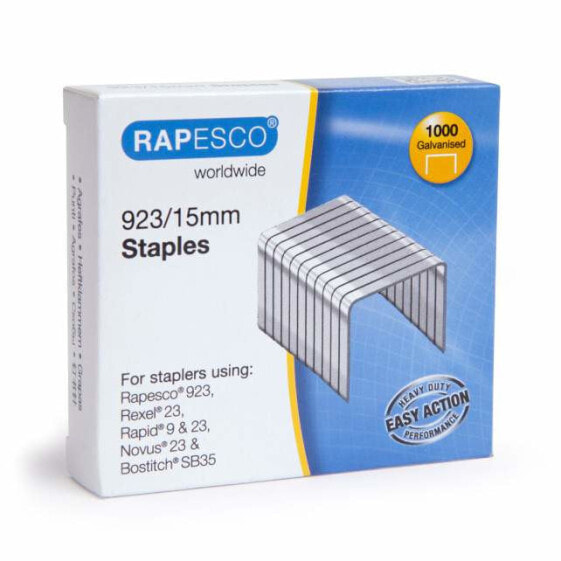 Rapesco 1239 - Staples pack - 1.5 cm - 1000 staples - Steel - Aluminum