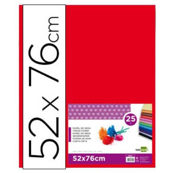 LIDERPAPEL Red tissue paper 52x76 cm 18gr package of 25 sheets
