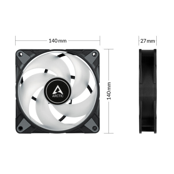 Arctic P14 PWM PST A-RGB 0dB - Semi-Passive 140 mm Fan with Digital A-RGB Value Pack - Fan - 14 cm - 1900 RPM - 0.3 sone - 68.9 cfm - 117.06 m³/h