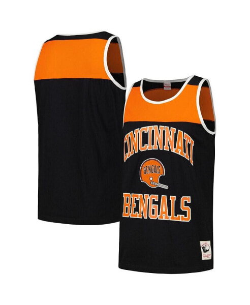 Men's Black and Orange Cincinnati Bengals Heritage Colorblock Tank Top