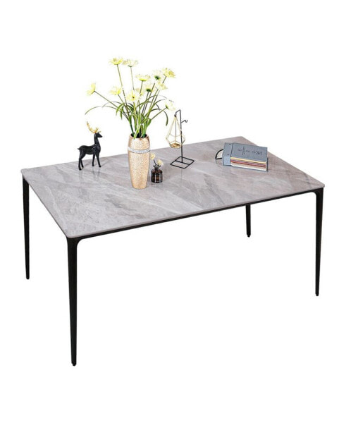 63" Grey Sintered Stone Dining Table