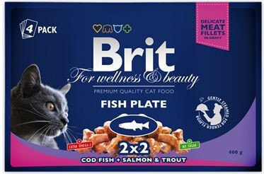 Brit Premium Cat Pouches Fish Plate 4x100g