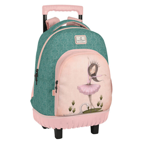 Детский рюкзак с колесиками SANTORO LONDON Swan lake Серый Розовый 32 x 45 x 21 см