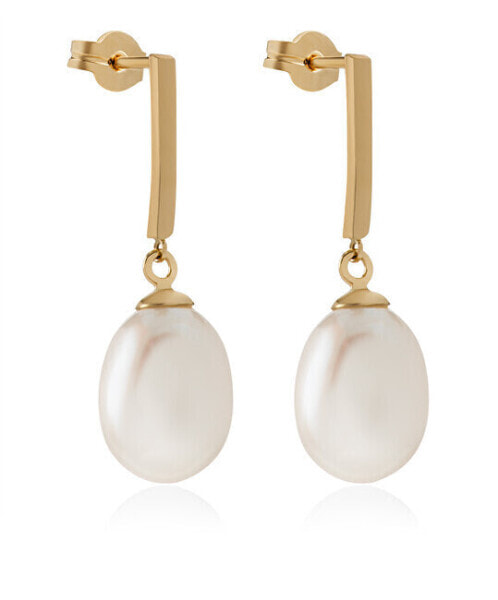 Elegant gold earrings with pearls 14/467.701/3P