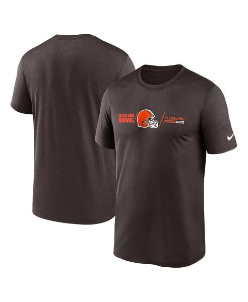 Men's Brown Cleveland Browns Horizontal Lockup Legend Performance T-shirt