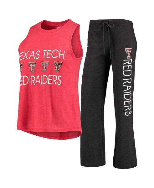 Women's Red, Black Texas Tech Red Raiders Team Tank Top and Pants Sleep Set