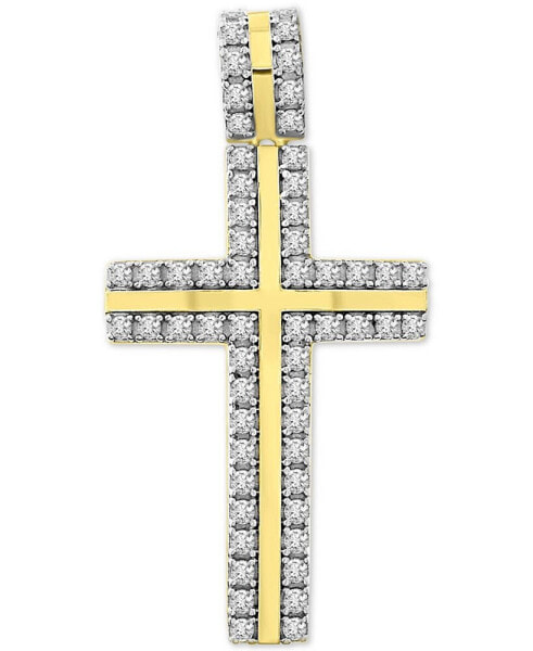 Macy's men's Diamond Cross Pendant (1 ct. t.w.) in 10k Gold