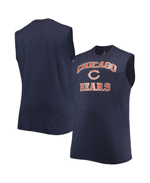 Men's Navy Chicago Bears Big and Tall Muscle Tank Top