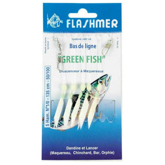 FLASHMER Green Fish Feather Rig