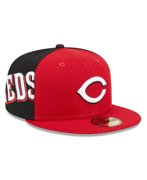 Men's Red/Black Cincinnati Reds Gameday Sideswipe 59fifty Fitted Hat