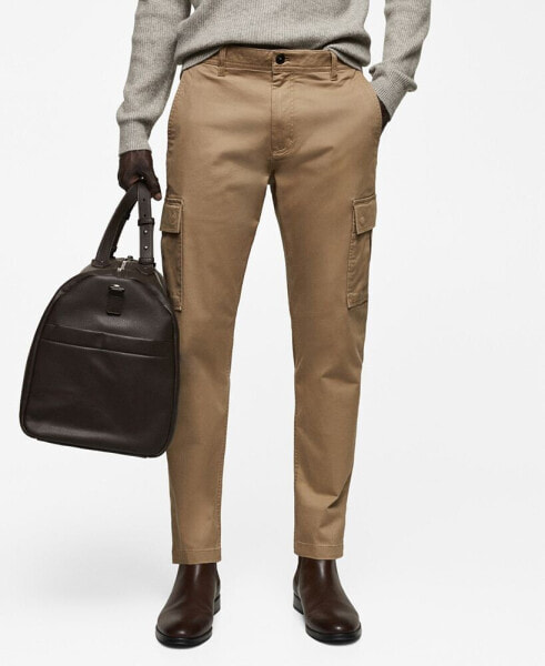 Men's Slim-Fit Cotton Cargo Pants