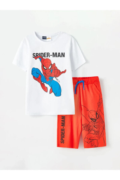 Костюм LC WAIKIKI Spiderman для мальчиков, модель с короткими рукавами и шортами