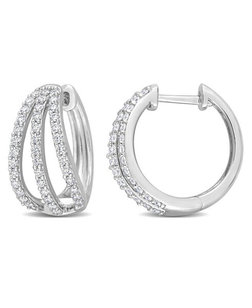 Moissanite Hoop Earrings 4/5 ct. t.w in Sterling Silver