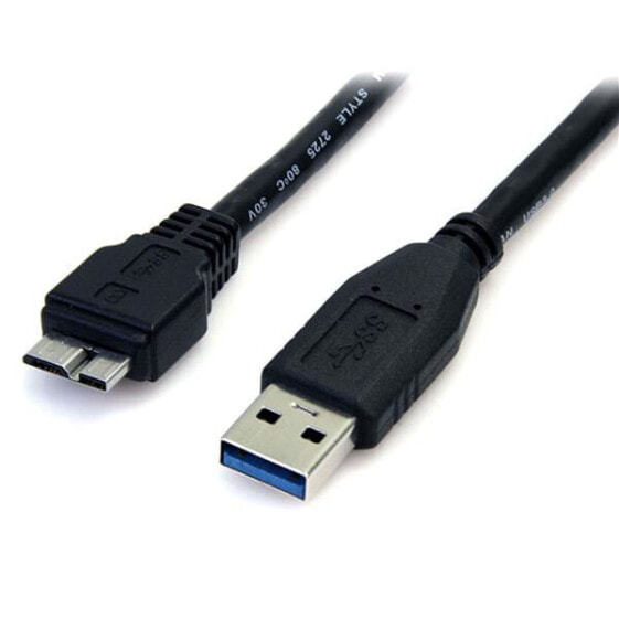 Кабель USB 3.0 SuperSpeed черный Startech.com - мужской - 0.5м - USB A - Micro-USB B - USB 3.2 Gen 1 (3.1 Gen 1) - 5000 Mбит/с - черный