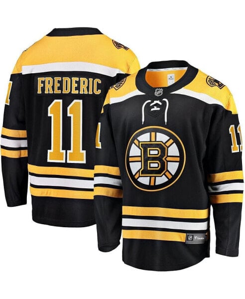 Men's Trent Frederic Black Boston Bruins Home Breakaway Player Jersey