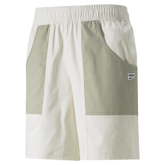 Puma Downtown 8 Inch Drawstring Shorts Mens Off White Casual Athletic Bottoms 53