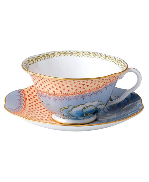 Dinnerware, Blue Peony Cup and Saucer