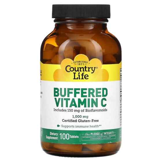 Country Life, Буферизованный витамин C, 1000 мг, 100 таблеток