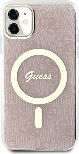 Guess Etui Guess GUHMN61H4STP Apple iPhone 11 różowy/pink hardcase 4G MagSafe