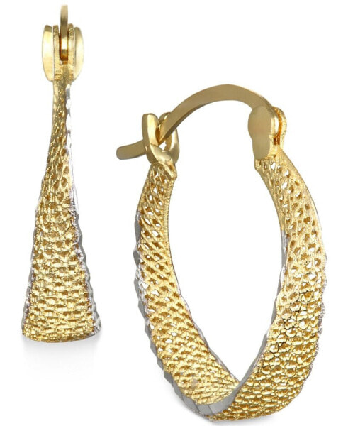 Серьги Macy's Textured Hoop  in 10k Gold