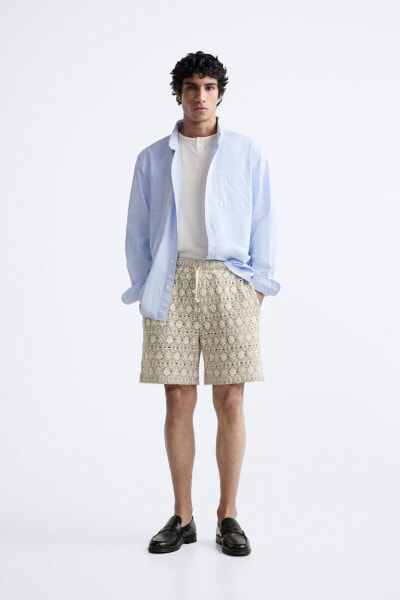 GEOMETRIC PRINT JACQUARD BERMUDA SHORTS