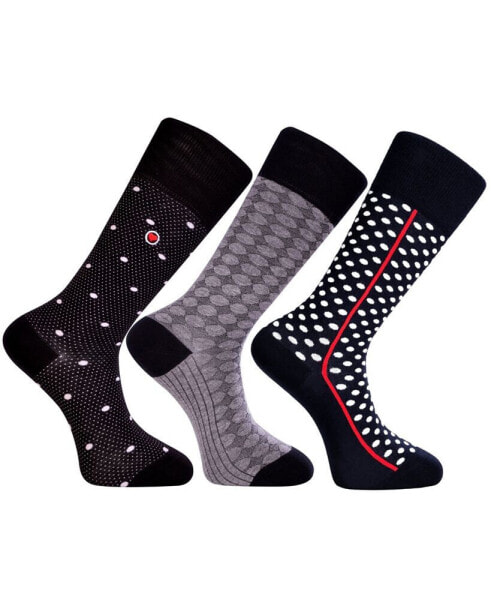 Men's Detroit Bundle Luxury Mid-Calf Dress Socks with Seamless Toe Design, Pack of 3