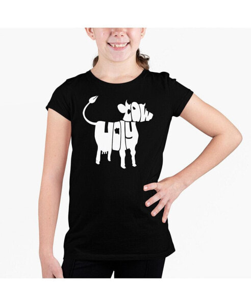 Big Girl's Word Art T-shirt - Holy Cow