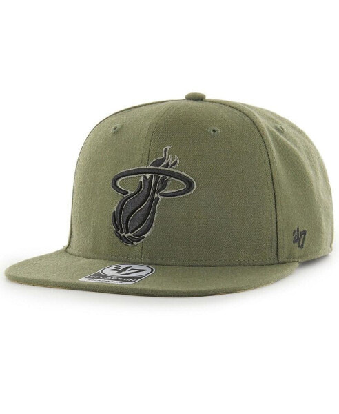 Men's Olive Miami Heat Ballpark Camo Captain Snapback Hat