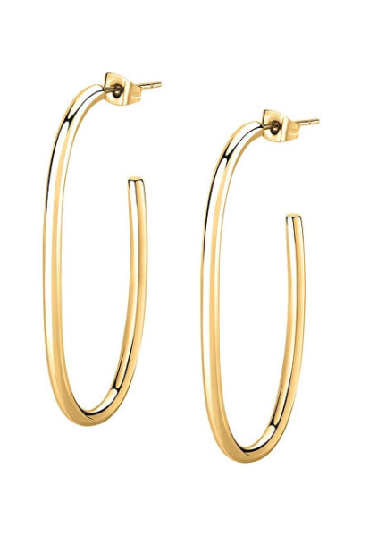 Elegant gold-plated earrings Creole SAVN04