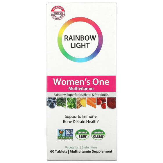 Мультивитамин для женщин Rainbow Light, высокой мощности, 60 вегетарианских таблеток