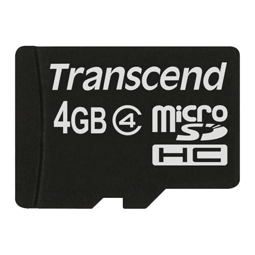 Transcend TS4GUSDC4 - 4 GB - MicroSDHC - Black