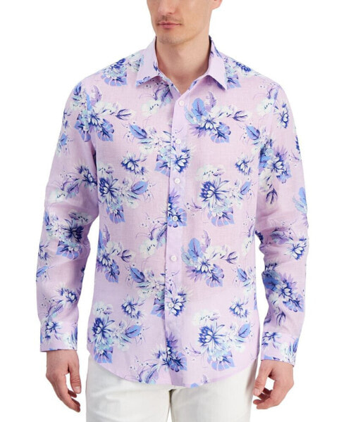 Рубашка мужская с длинным рукавом с принтом цветов Noche Club Room, создана для Macy's.
