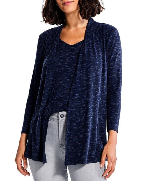 Nic + Zoe Pocket Drapey Rib Cardigan Women's