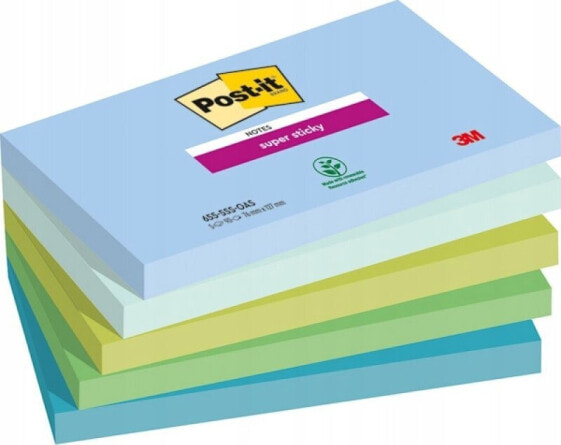 Post-It 3M Karteczki samoprzylepne Post-it® Super Sticky, OASIS, 76x127mm, 5x90 kart.