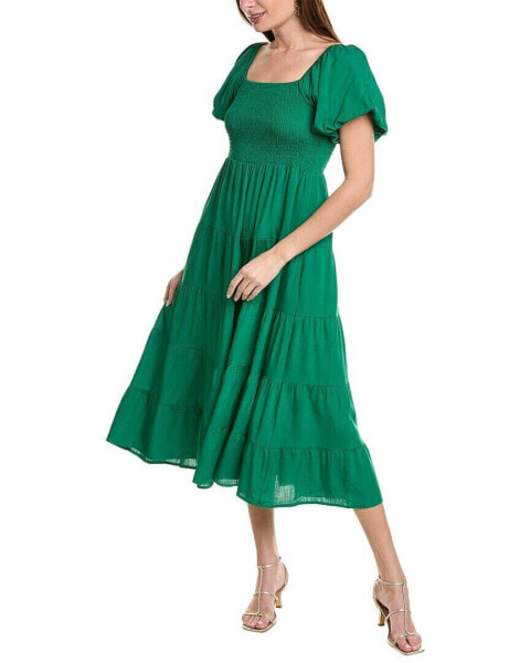 Ipponelli Off-The-Shoulder Midi Dress Women's Green S