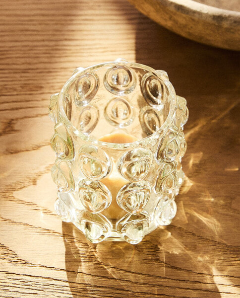 Glass sphere candleholder