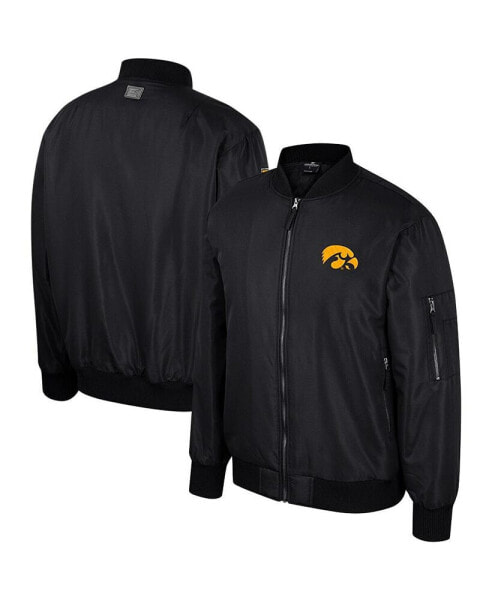 Men's Black Iowa Hawkeyes Full-Zip Bomber Jacket