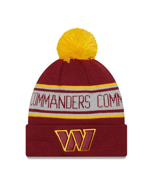 Men's Burgundy Washington Commanders Repeat Cuffed Knit Hat with Pom