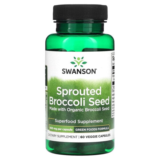 Капсулы Swanson пророщенных семян брокколи, 400 мг, 60 шт.