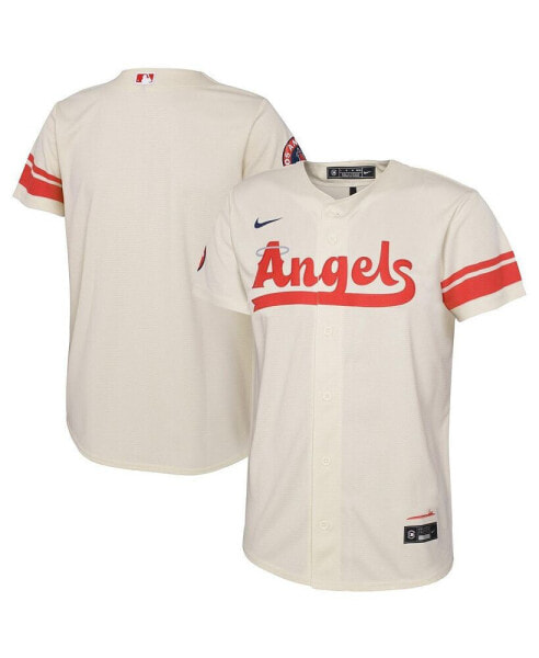 Toddler Boys and Girls Cream Los Angeles Angels City Connect Replica Jersey