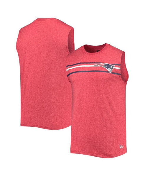 Men's Red New England Patriots Brushed Sleeveless Tank Top