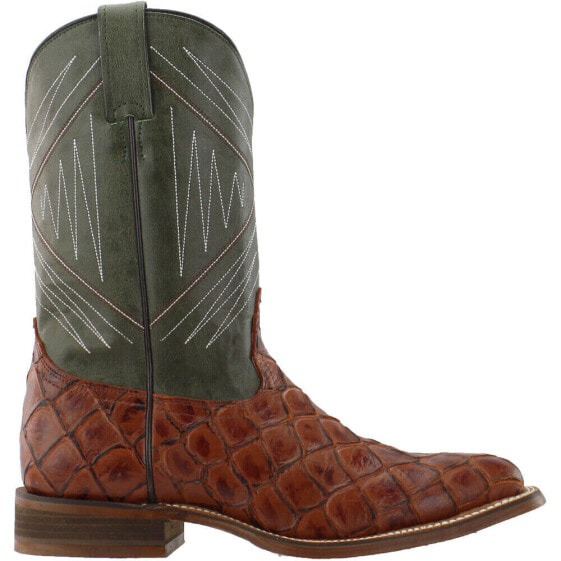 Nocona Boots Newt Cognac Embroidery Square Toe Cowboy Mens Size 7 D Casual Boot