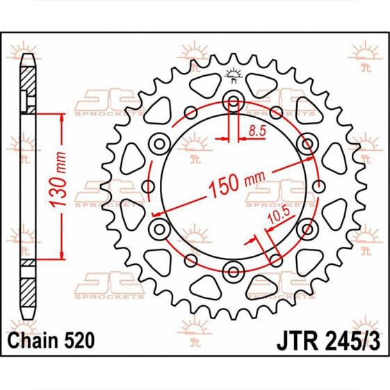 JT SPROCKETS 520 JTR245/3.42 Steel Rear Sprocket