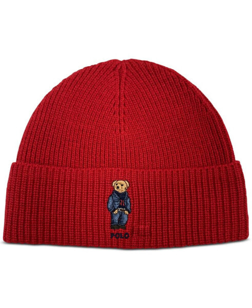 Men's Embroidered Bear Cuff Hat