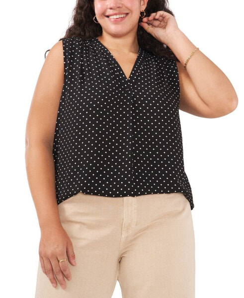 Plus Size Dot-Print Top