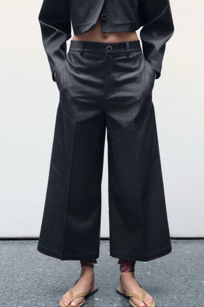 HIGH-WAIST CULOTTE TROUSERS