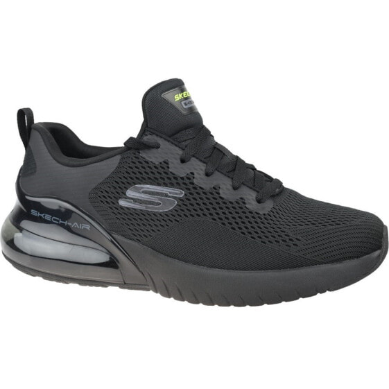 Мужские кроссовки спортивные для бега черные текстильные низкие с амортизацией Skechers Skech Air Stratus